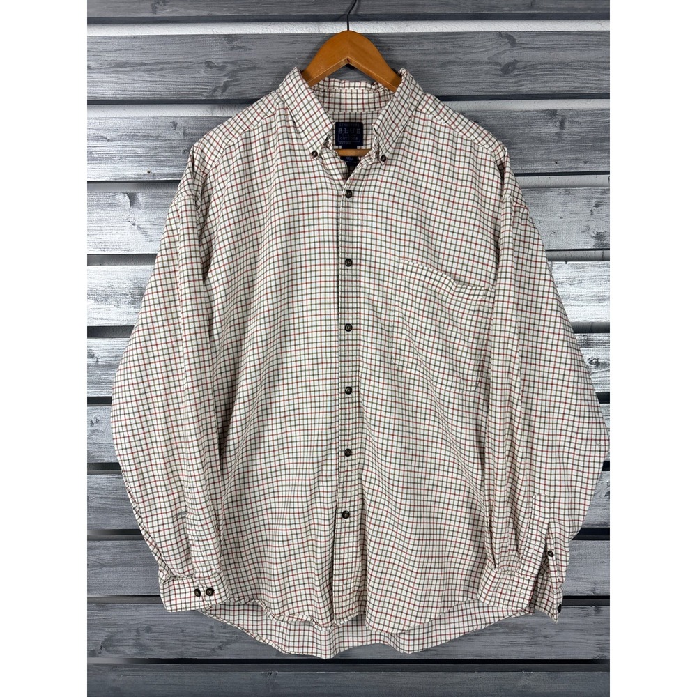 Vintage 90s Structure Mens Large L Cotton Tattersall Check Shirt L/S preppy